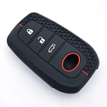 Silikonový pouzdro na klíče od auta s řetízkem pro Toyota Corolla Hatchback Cross Yaris Cross Prius Hilux Land Cruiser LC200 LC250 LC300 10 nejlepší prodej Kryt klíče od Toyoty Prius - №3