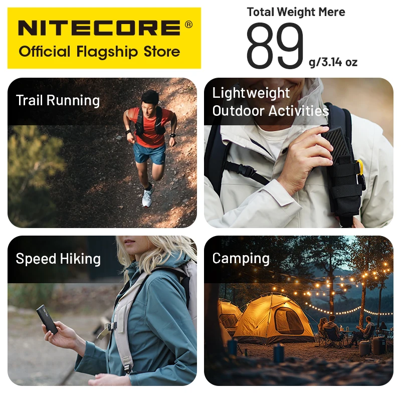 NITECORE NB Air Mobile Power Bank 5000mAh Impermeabile in fibra di carbonio Poverbank PD QC Carica rapida per iPhone Huawei Trail Running