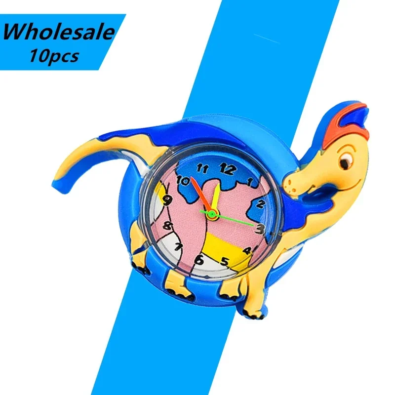 10pcs Wholesale Dinosaur Children Watch 3D Unicorn Lion Shark Toy Kids Watches Students Clock Baby Christmas Gift for Girls Boys