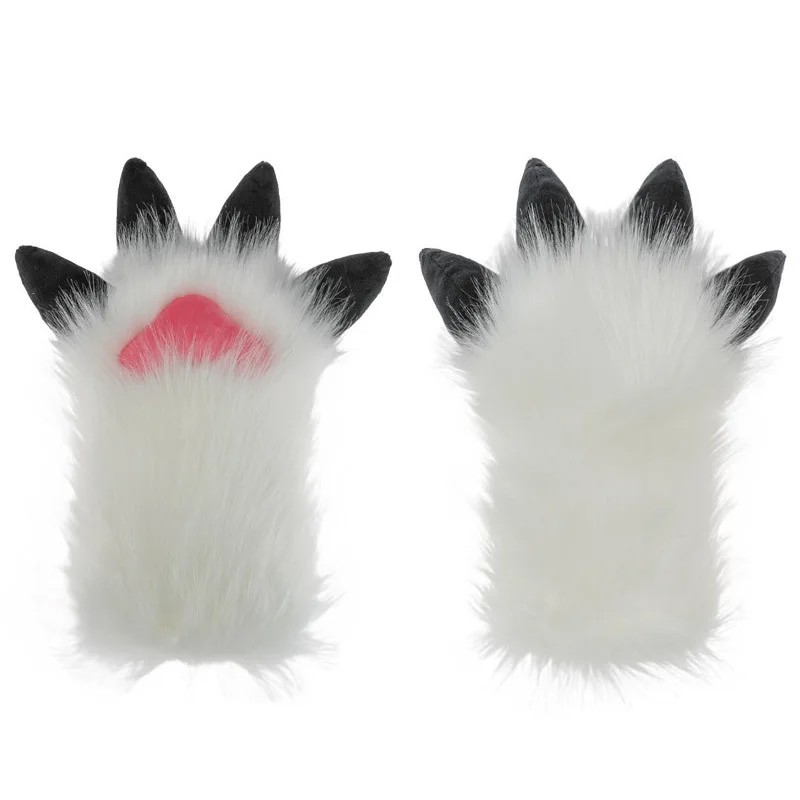 Handmade Fursuit Dragon Claw Gloves Soft Plush Furry Material Cartoon Animal Paw Props For Anime Exhibition Cosplay Lovely Cute view 5