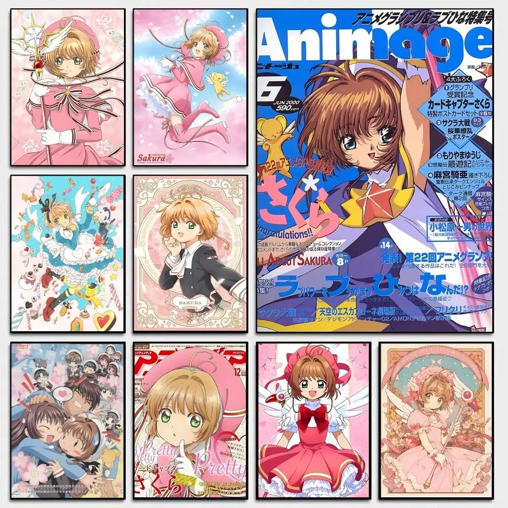 C-CardcaptorS S-Sakura Classic Vintage Posters Whitepaper Prints Posters Artwork Kawaii Room Decor