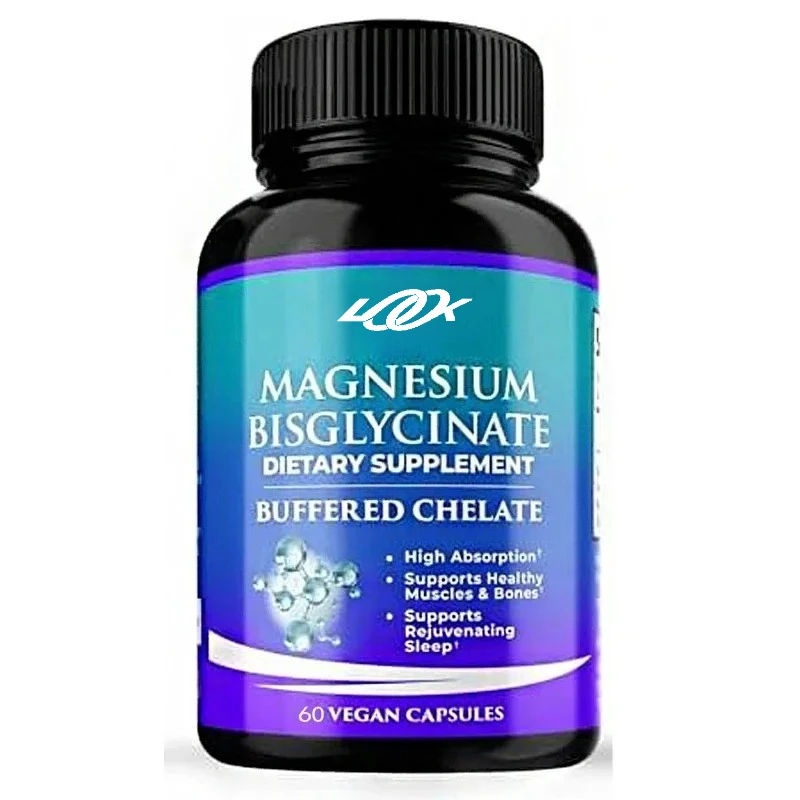 

Magnesium Bisglycinate -100% Chelation - Maximum Absorption And No Laxative Effect Magnesium Supplement -60 Capsules