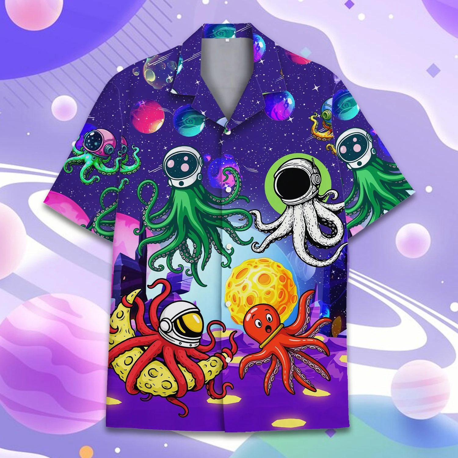 

2025 Hot Sale Hawaiian UFO Shirt Man Short Sleeve Beach Shirt Hawaii Alien 3D Print Casual Collar Male Shirt Comfortable Tops
