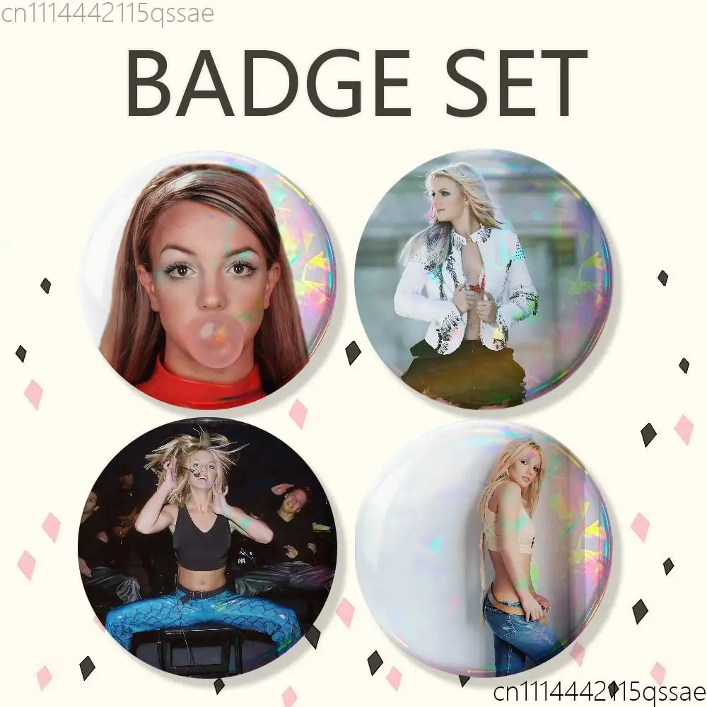 FOR Britney Spears 25/32/44/58/75mm Badges Bright Printed Icon Gift For Friends Badge Collar Brooch Lapel Pin Metal