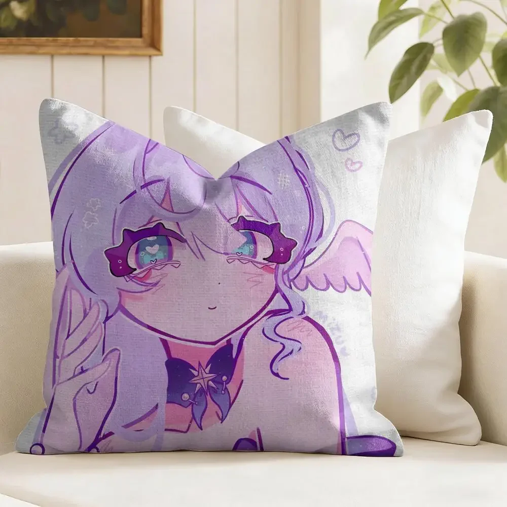 Honkai Star Rail Robin Cushion Cover Eco Linen Pillow Case Double-Sided Print Breathable Durable Zipper Home Decor Gift