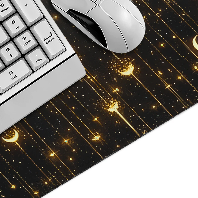 Black Gold Abstract Moon Mouse Pad Gaming printon demand New HD Mousepad XXL keyboard pad Soft Office Accessories Mouse Mats