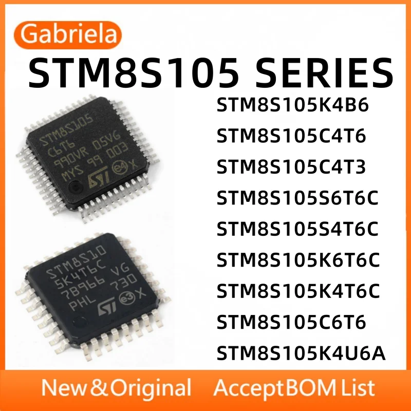 STM8S105K4B6 STM8S105C4T6 STM8S105C4T3 STM8S105S6T6C STM8S105S4T6C STM8S105K6T6C STM8S105K4T6C STM8S105C6T6 STM8S105K4U6A MCU IC