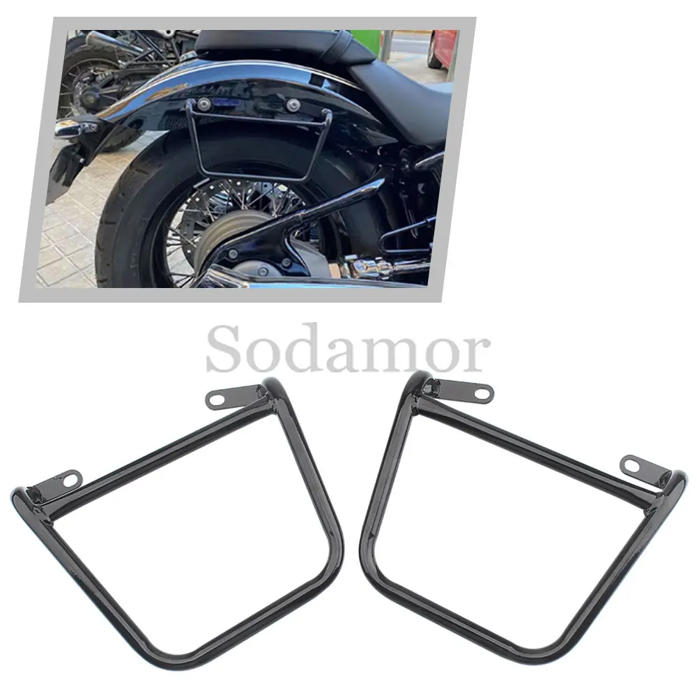 

Black 1Pair Side Bag Frame Saddle Bag Rail Bracket Saddlebag Luggage Bag Support Bar Guard For BMW R18 2020-2023 Motorcycle Part