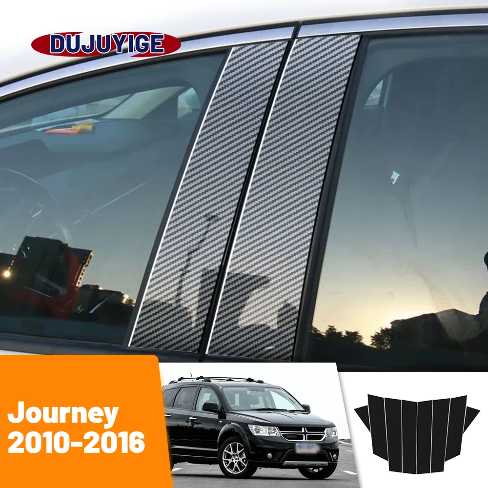 

For Dodge Journey 2010-2016 2011 2012 2013 2014 2015 Carbon Fiber Window Door Column Deal B C Pillar Post Cover Trim Sticker