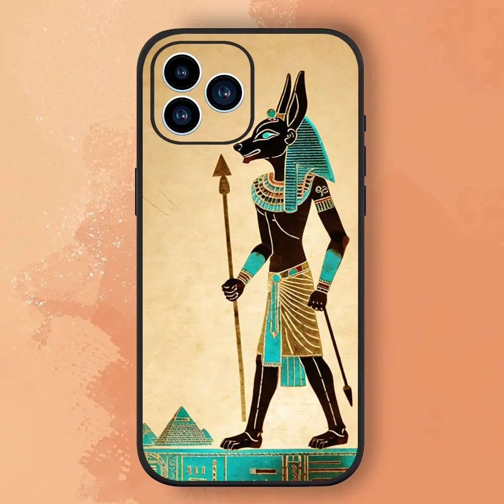 Ancient Egyptian Elements Phone Case For Samsung Galaxy A51 A71 A41 A21S A11 A03S A12 A32 A52 5G Black Silicone Shell