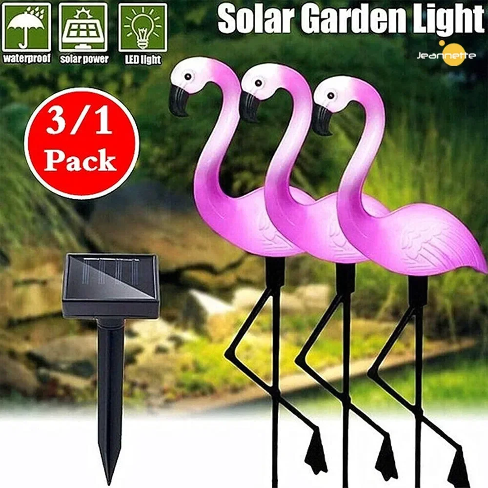 

Solar Flamingo Light Outdoor Waterproof Solar Garden Lights Decor for Yard Lawn Walkway Pathway Patio Pond Ground Backyard Decor