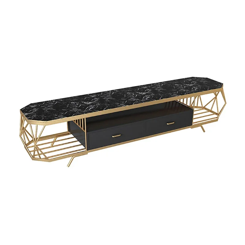 Modern Simple TV Table Delicate High Quality Metal Frame TV Cabinet Creative Marble Top TV Stand