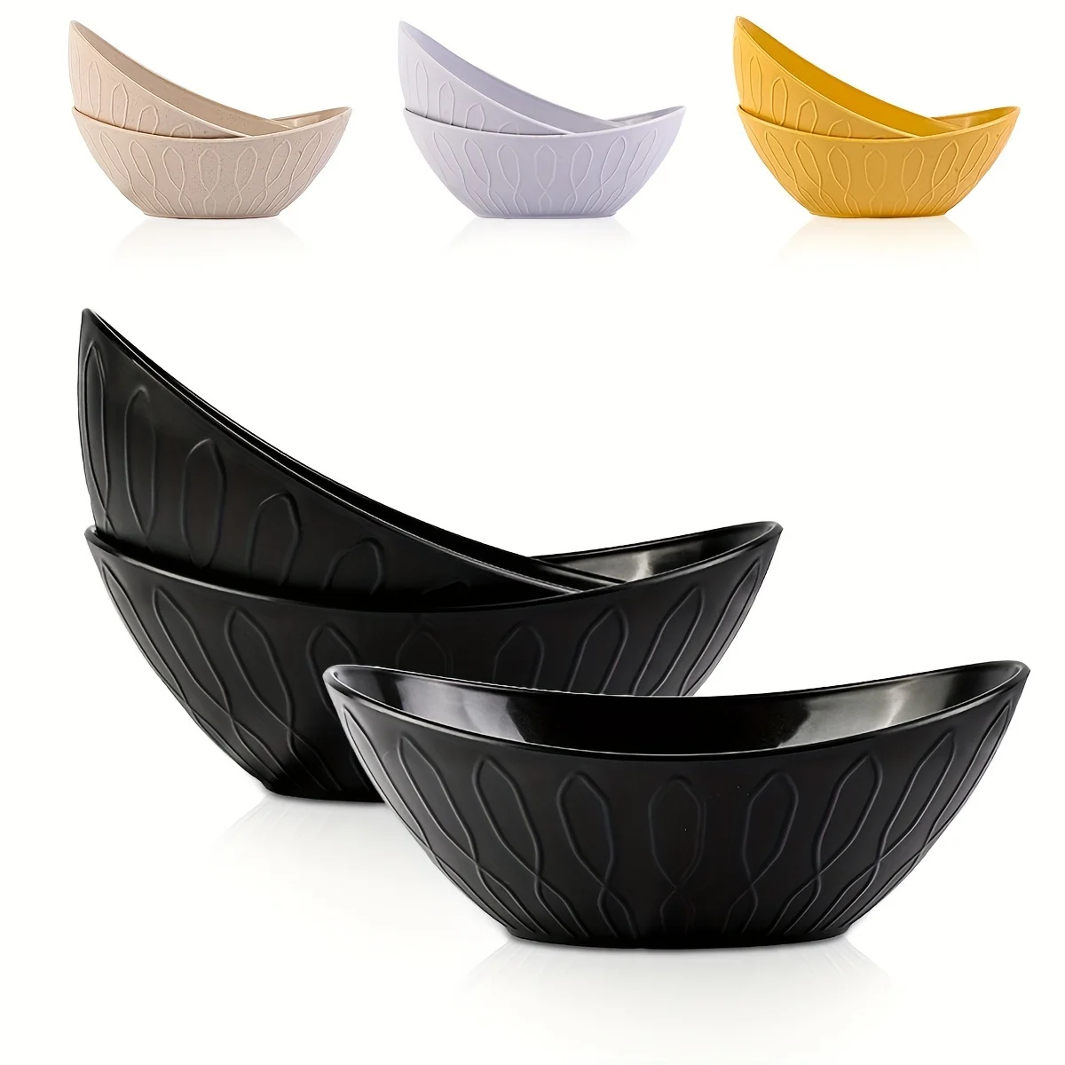 

Plastic Mixing Bowl Yuanbao Bowl 2-piece Set Colorful Salad Bowl Serving Bowl for Serving Suitable for Salad Soup Pasta