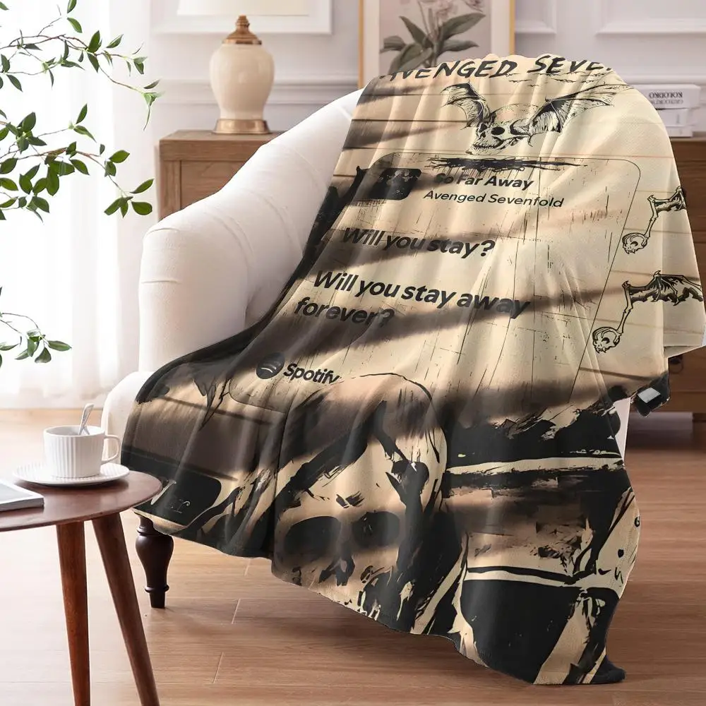 A-Avenged S-Sevenfold Throw Soft Flannel Throw Summer AC Blanket Lightweight Cool Nap Blanket for Sofa Bed Couch Travel