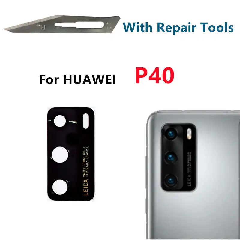 For HUAWEI P20 P30 P40 Pro Lite P50 5G P20pro P30pro P40pro Rear Back Camera Glass Lens Cover with Adhesive Sticker