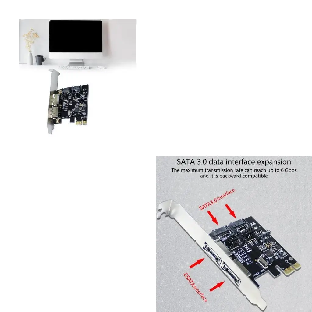 462E PCIe to SATAIII eSATA PCIe X16 SATAIII 6Gbps Controller Card For Multiple Motherboards Configuration