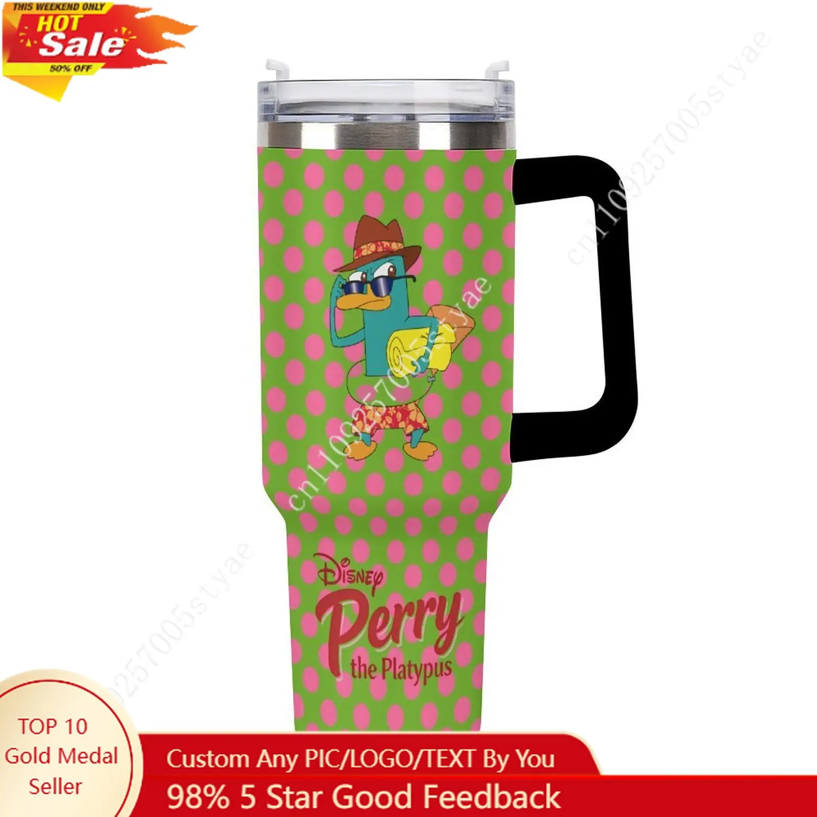 

Perry Platypus Insulated Water Bottle Disney Cartoon Custom Design Your Personal Text Images Car Cup Travel Water Bottle 40 Oz