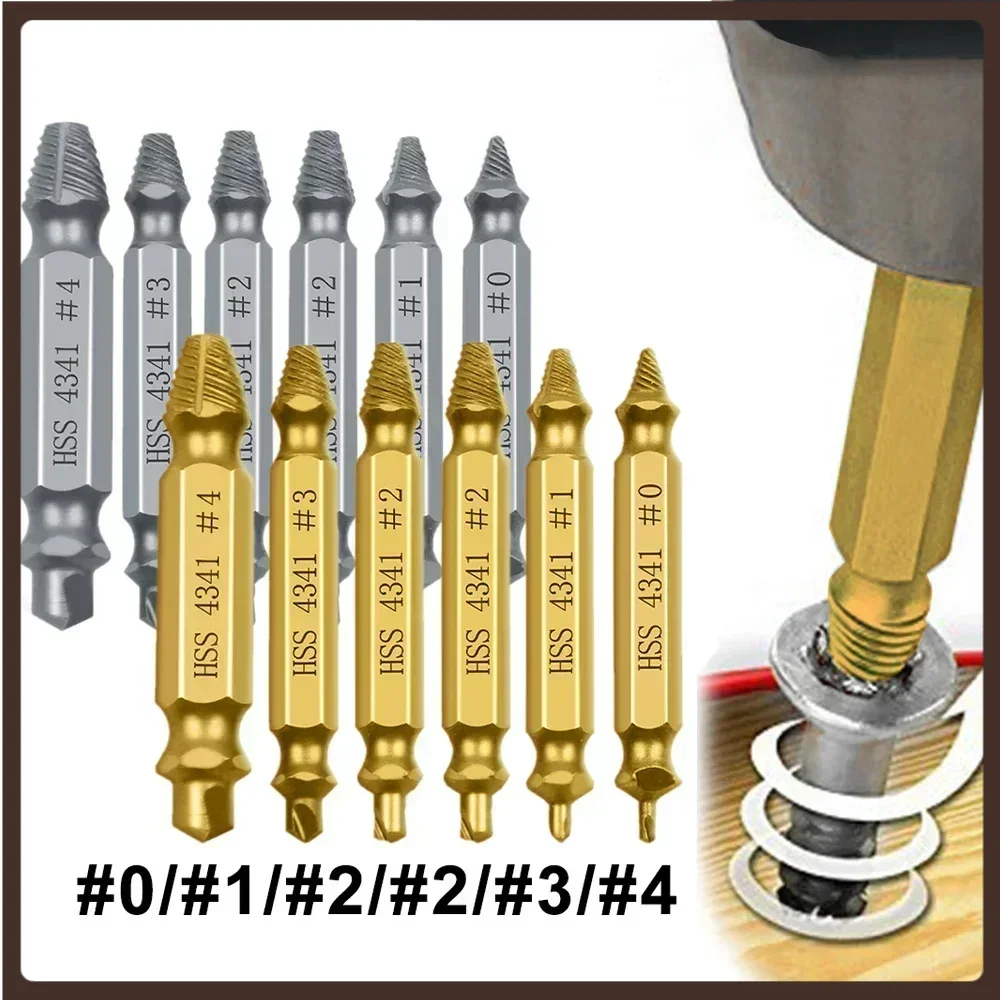 

6PCS Damaged Screw Extractor Double Head Screw Slide Tooth Removal Great for Stripped Broken Stuck Screw Easily Remover Tools