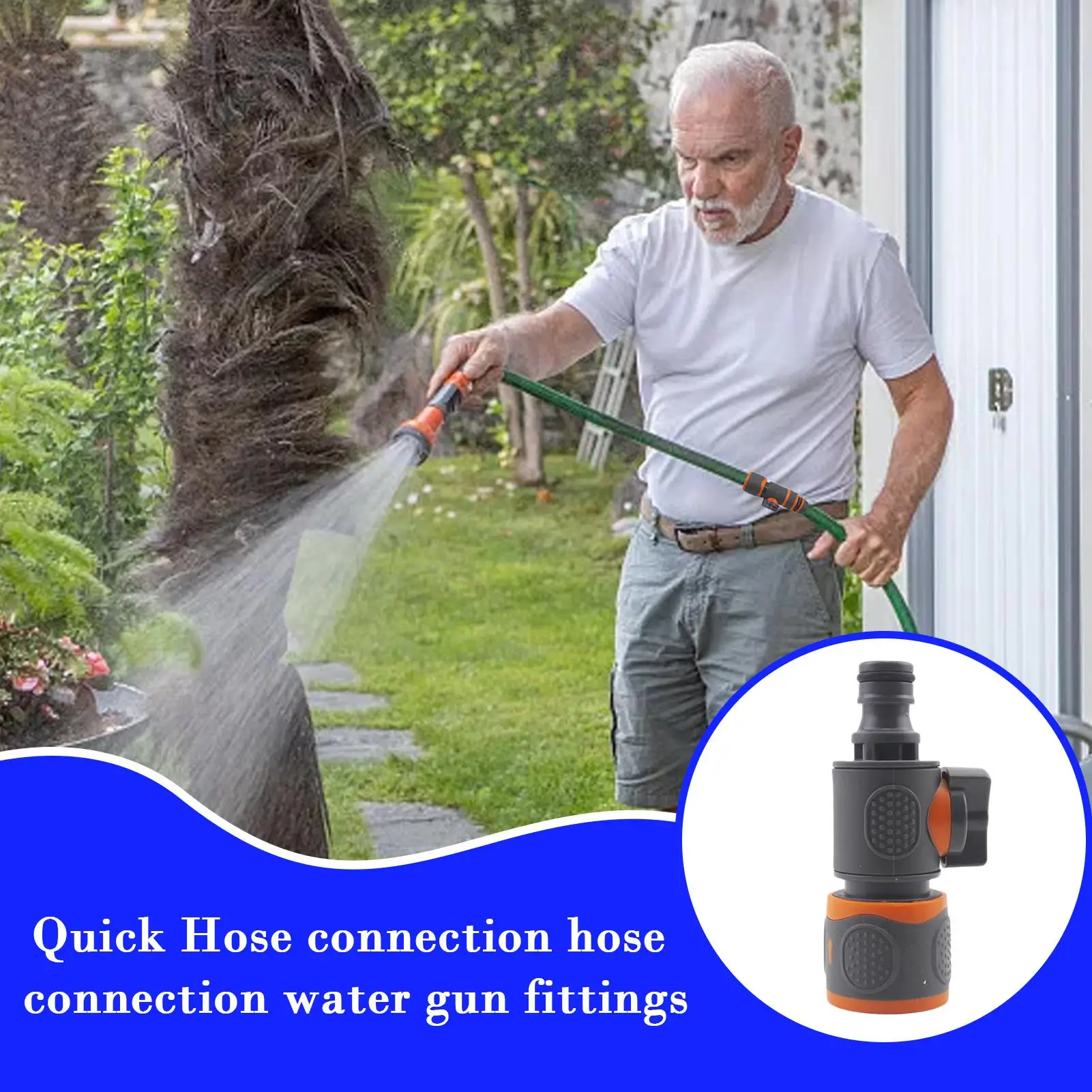 Quick Connect Garden Hose Adapter Valve Connector With Switchs Easy Installation Hose Connectors Straight-through Stop Valve