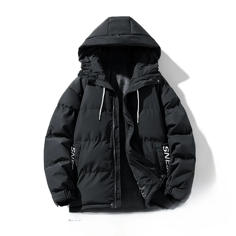 

New 2025 Men's Cotton Jaet Anti-Cold Casual Hooded Coat Thiened Polyester Fiber Winter Outerwear Youth Faionable Hoodie