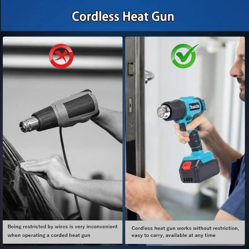 Макита 550 ° C Беспроводной ручной фен со светодиодным дисплеем, паяльник, тепловой контроль температуры, новый 18 В