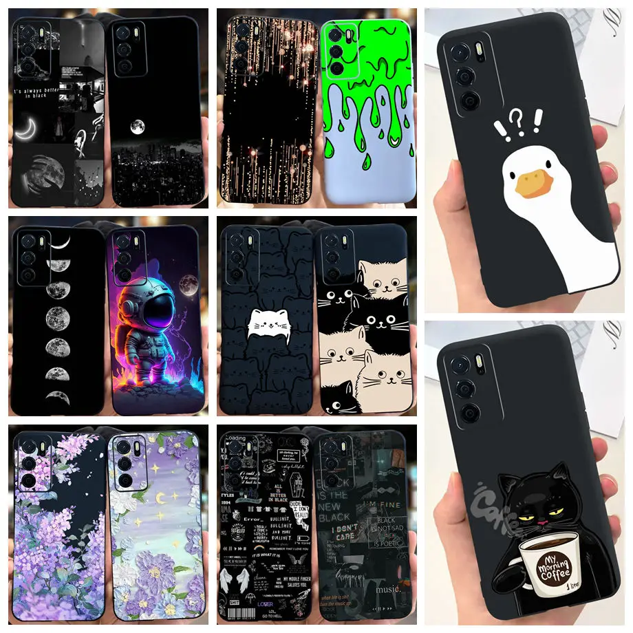 For Oppo A16 A16s A16k A16e 4G Case Oppo A54s CPH2273 Bumper Cover Soft TPU Silicone Stylish Painting Coques For OppoA16 A 54s