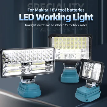 마키타 18V 리튬 이온 배터리 LED 작업등, 휴대용 비상 홍수 램프, 캠핑 램프, 4/6/8 인치 손전등