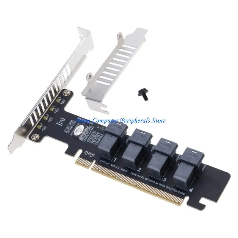 F68C PCIE X16 to 4-port U.2 NVME SFF-8643 SFF-8639 Expansion Card PCI-E4.0 Split Card