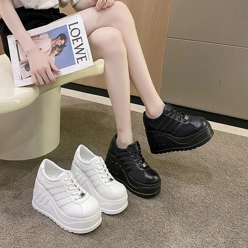 

Women's Sneakers Shoes High Heels Round Head Straps Platform Sneakers SLIP-ON Fashion Leisure Wedges Zapatillas De Deporte