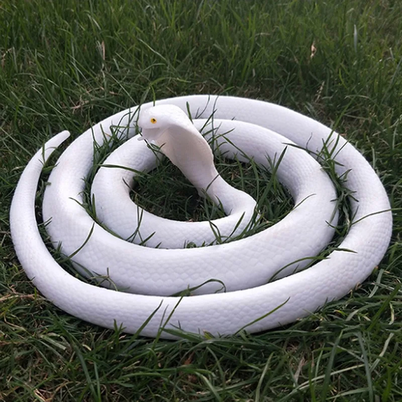 80cm 120cm falso cobra brinquedo simulação cobra realista brincadeira prop cosplay adereços brinquedos complicados para crianças (branco)