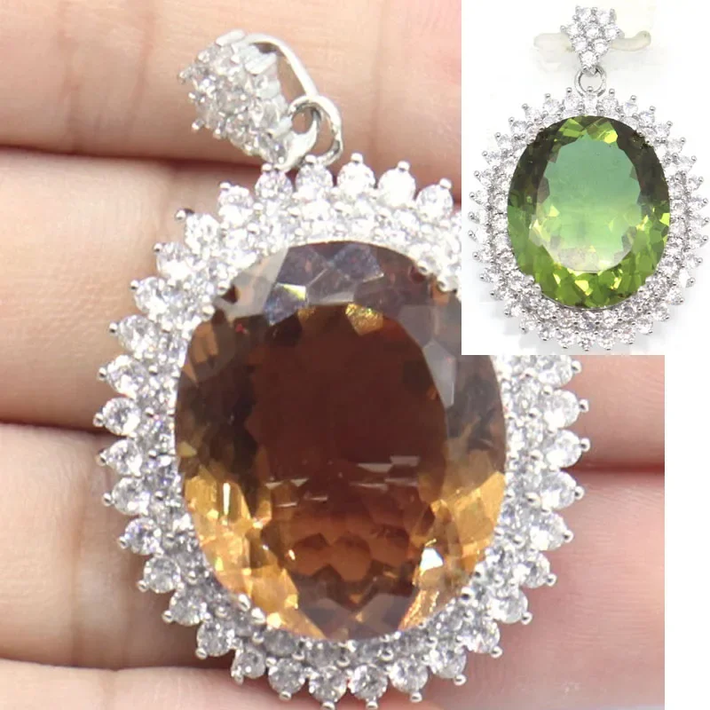 Buy 4 Get 1 Free 10.5g Customized 925 SOLID STERLING SILVER PENDANT Citrine Blood Ruby Zultanites Blue Topaz Violet Tanzanite