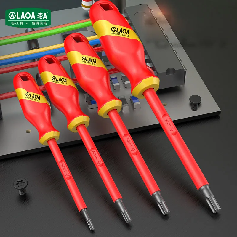 LAOA VDE Insulated Plum Blossom Screwdriver 1000V Electrician Specific Hard Voltage Resistant Tool Household Screwdriver