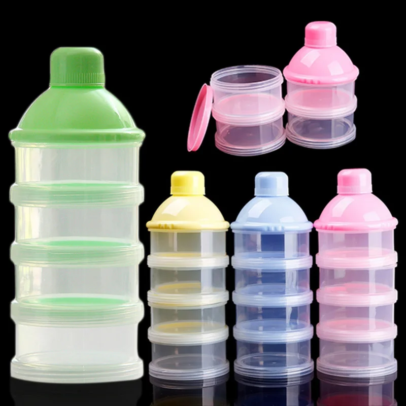Milk Powder Storage Box Polypropylene 3/4 Layers BPA Free Baby Food Container with Cover Portable Food Container