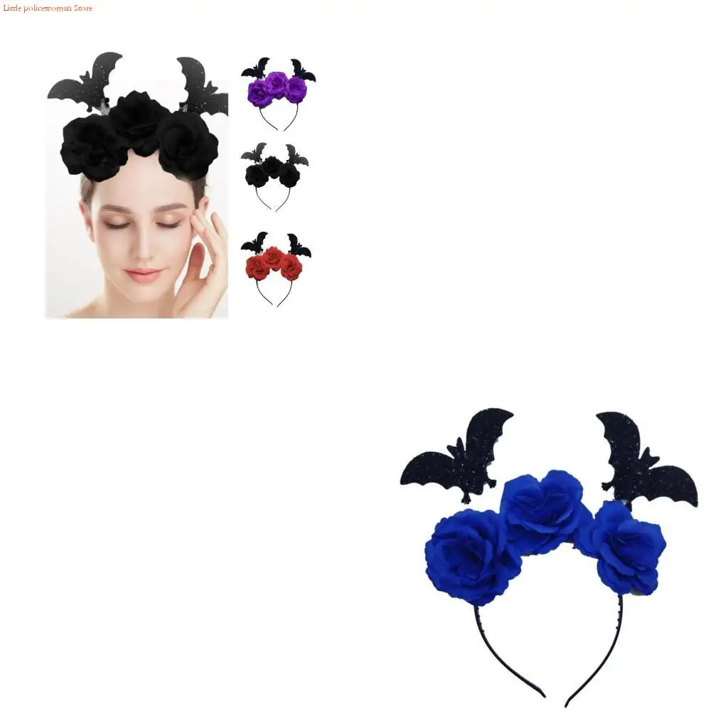 F92D Halloween Theme Party Props Headband for Kids Flower Hairhoop Carnivals Costume Stage Hairband Adult Roleplay Headdress