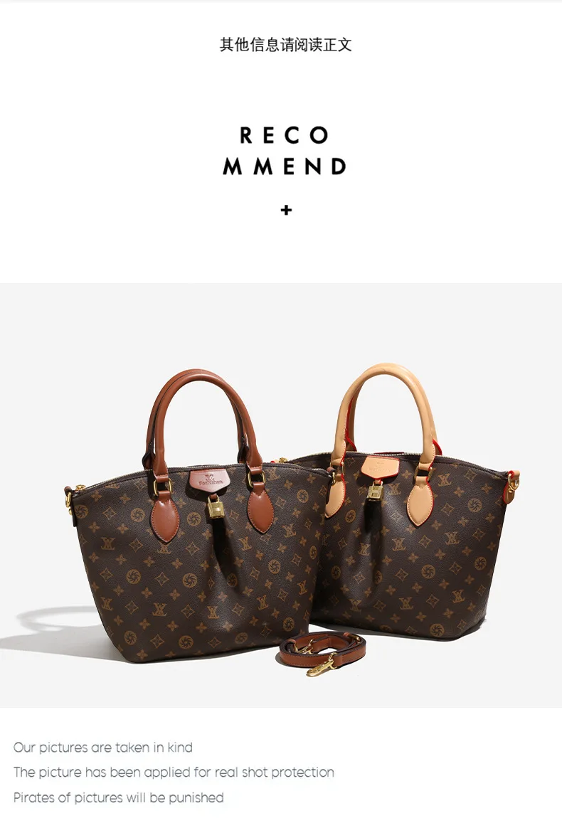 حقيبة حمل مونوغرام ممتازة لعام 2026 مع قفل للإغلاق، ومقبض علوي فاخر وحقيبة كتف للنساء، ومحفظة مصممة خالدة #6