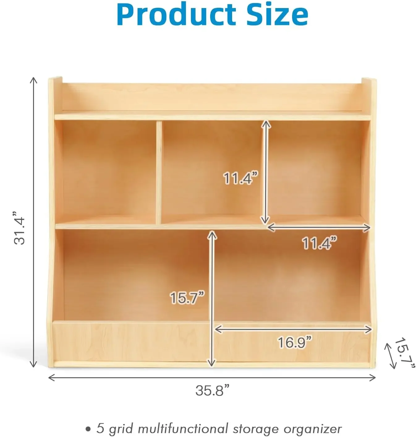 Estantería 2 en 1 y estante para juguetes Montessori, estantes para libros de guardería para organizar libros y juguetes, bonita estantería para libros para habitaciones de niños