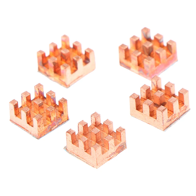 5Pcs Pure Copper Mini Heat Sink Memory RAM Adhesive Back Cooling For MOS IC Chipset Radiator Cooler Heatsink