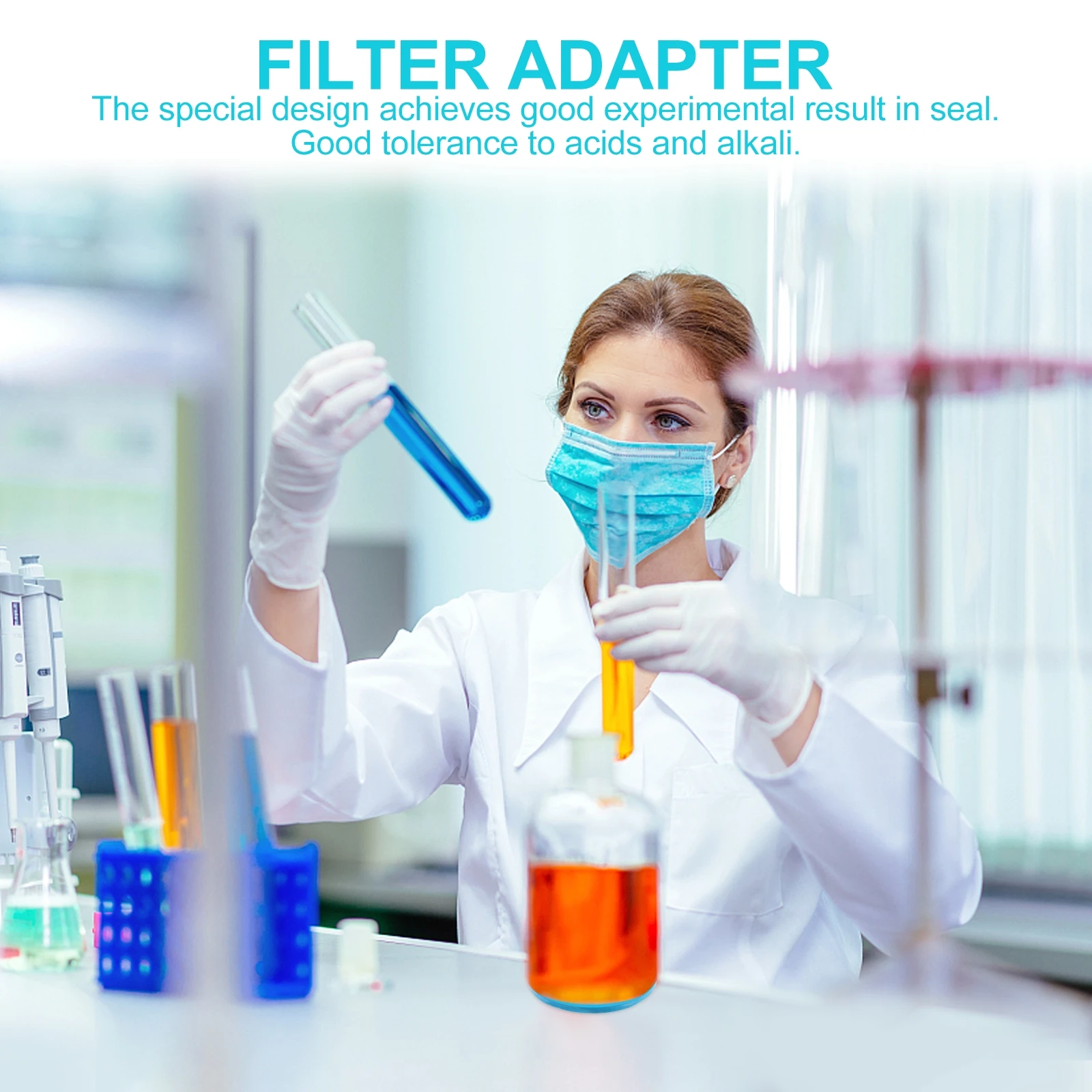 

5pcs Adapter Funnel Filtration Adapter Rubber Filters Acid Alkali Resistant School Chemistry Filter Pads