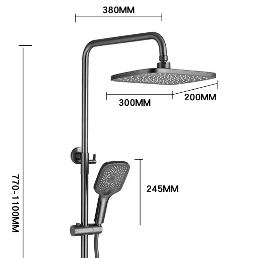 New Bathroom Shower Mixer Shower System Single Handle Bra In-wall Faucet Watermark Rain Shower Set