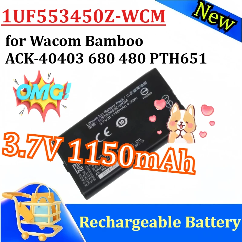 

New 1UF553450Z-WCM Battery for Wacom Bamboo ACK-40403 680 480 PTH651 Battery 3.7V 1150mAh