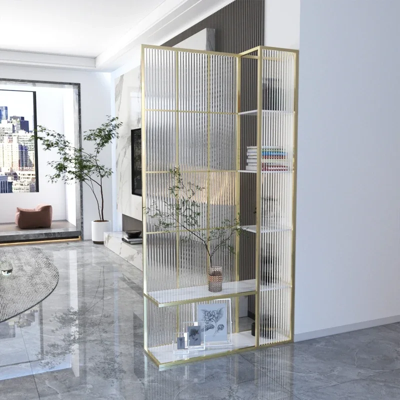 Door entrance cabinet, glass partition, living room, simplicity, light luxury, door shielding, no punching screen rack