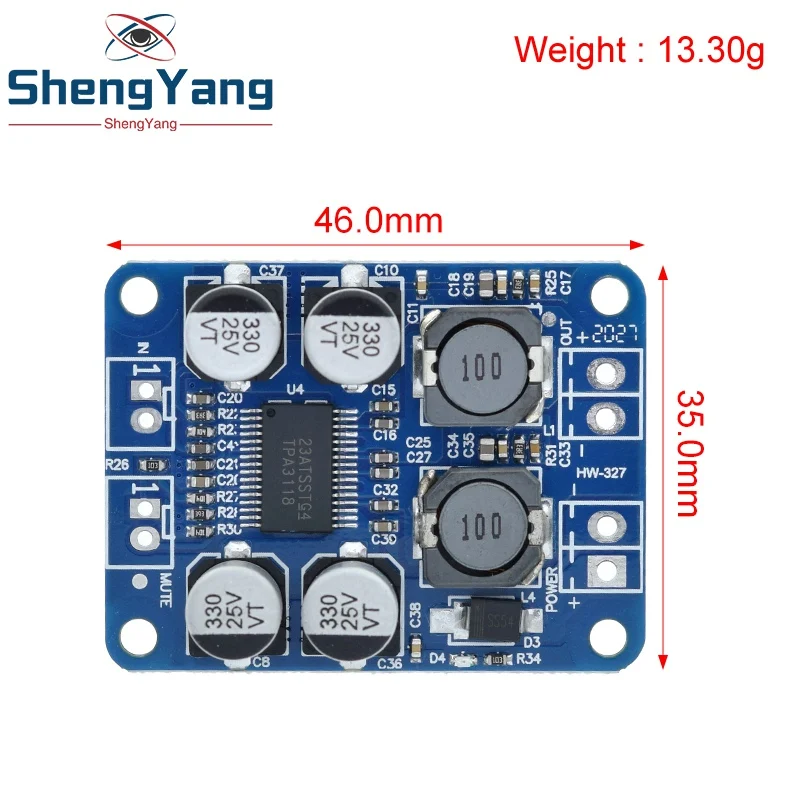 TZT DC 12V-24V TPA3118 60W Mono Digital Audio Power Amplifier Board Amp Module