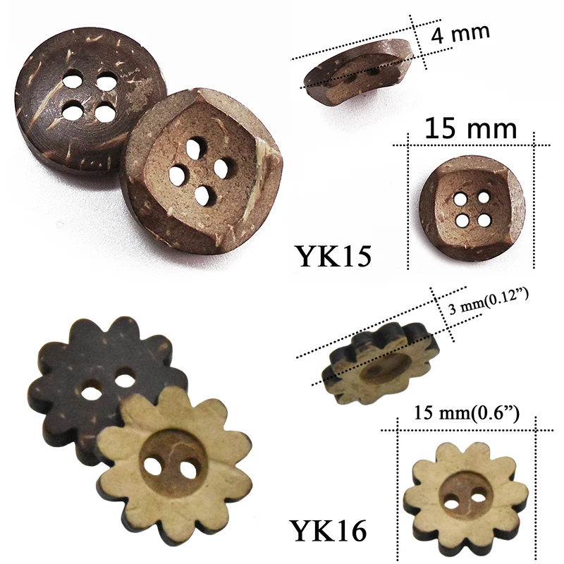 30 Teile/los Größe 15mm Natürliche Farbe Runde Laser Coconut Shell Tasten Handwerk Nähen Scrapbooking Holz Für Kinder Kleidung Handmade – Detail 10
