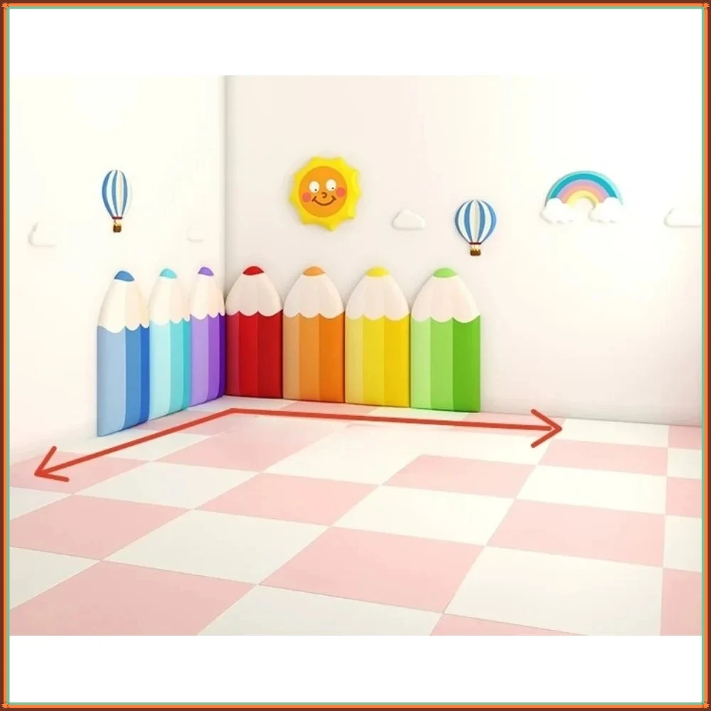Anti Collision 3D Self Adhesive Wall Panels Kids Headboard Wall Stickers Tatami Wall Surround Kindergarten Children Room Decor