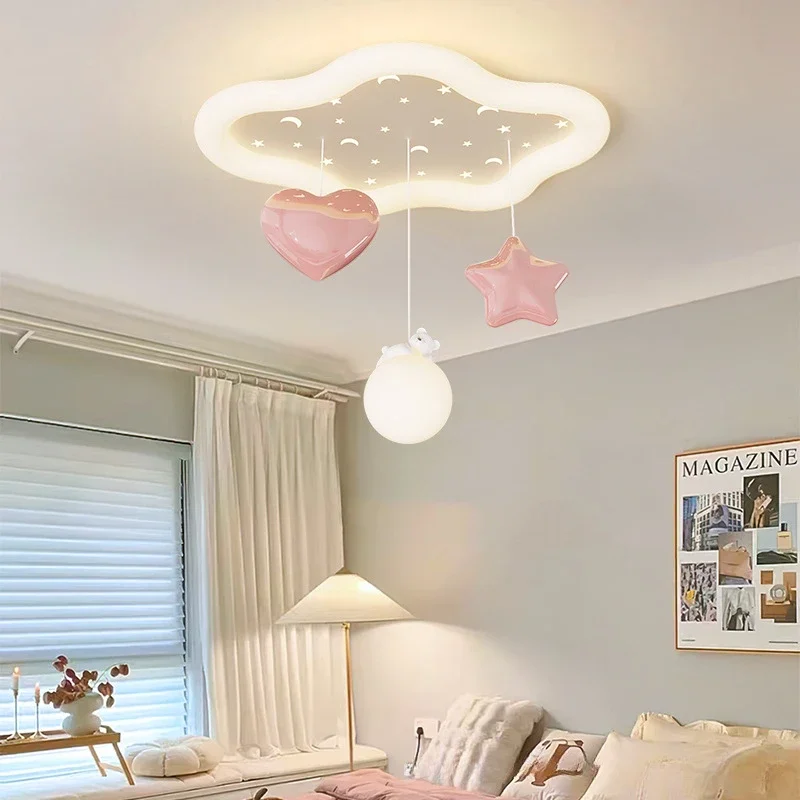 

Cartoon Cloud Ceiling Light Cute Children's Room Decor Light Modern Warm LED Lighting Fixtures For Bedrooms Study Living room