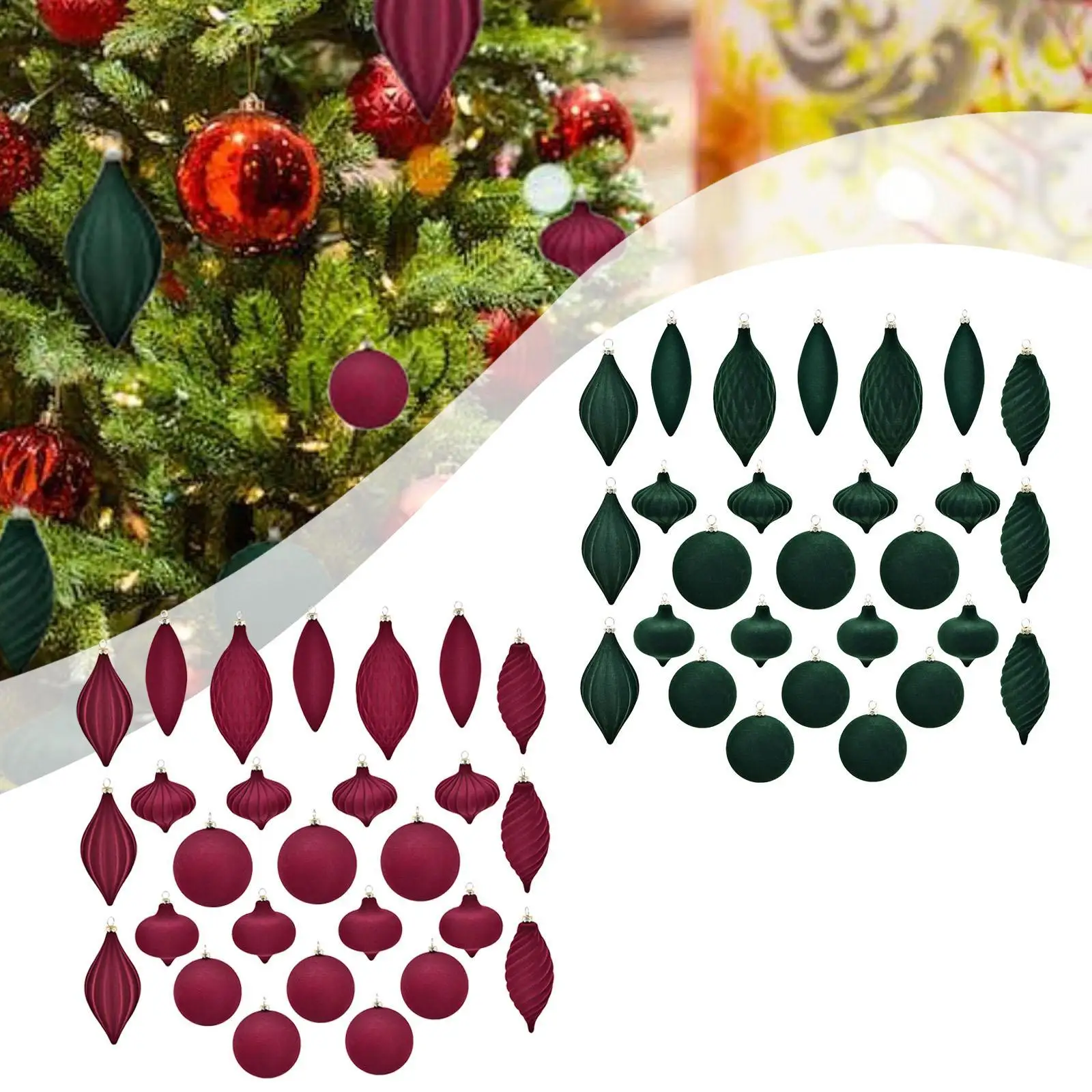 

27x Christmas Ball Ornaments Decorations Multifunction Modern Reusable Christmas