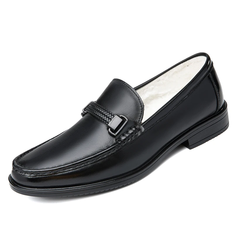 Men's Uniform Dress Oxford Loafers Shoes Low-top Slip On Genuine Cow Leather Formal Summer Air Hole Breathable Cotton Padded