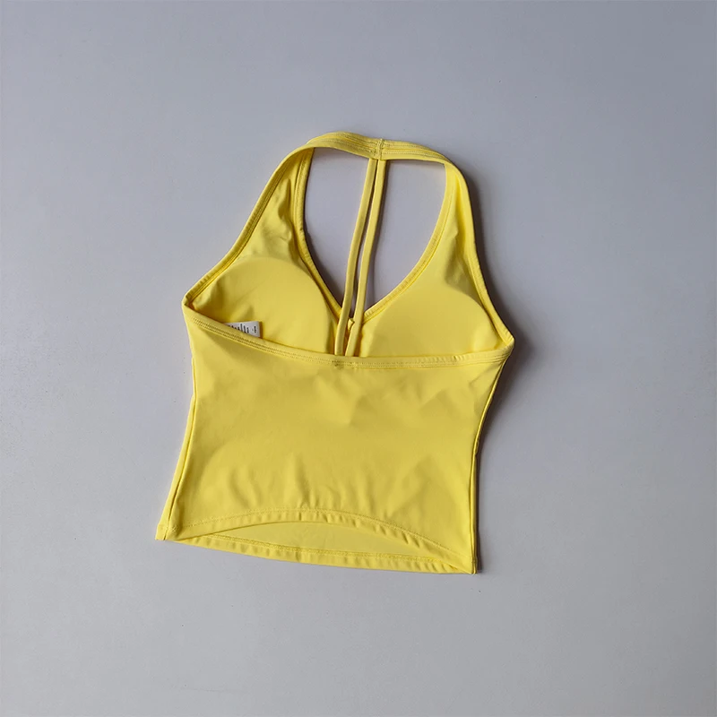 Sportunterwäsche V-Ausschnitt Sommer Neckholder Schöner Rücken Yoga-Anzug Weste Raffung Outdoor-Lauf Fitness-BH – Detail 8