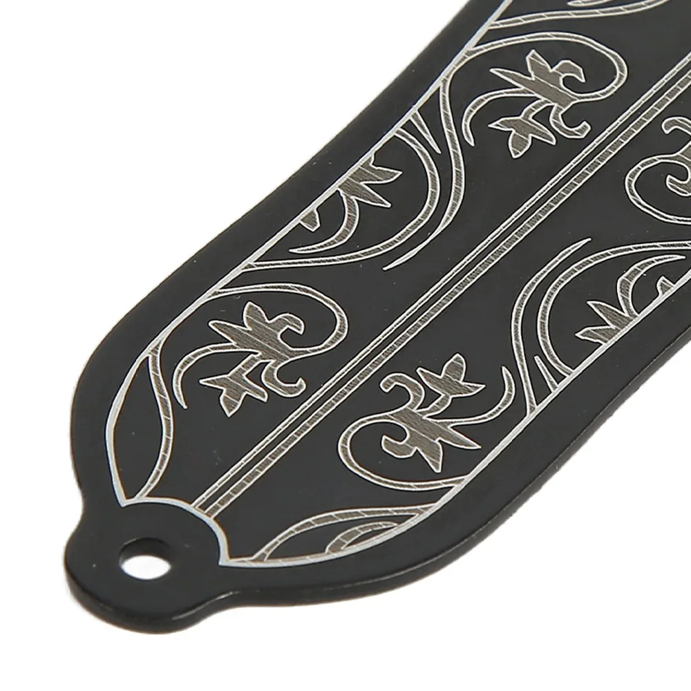 ​Black ​Truss Rod Cover​ With Screws ​Bell-Shaped​ ​Metal Cover Plate​ ​Flower Pattern​ ​Core Cover​