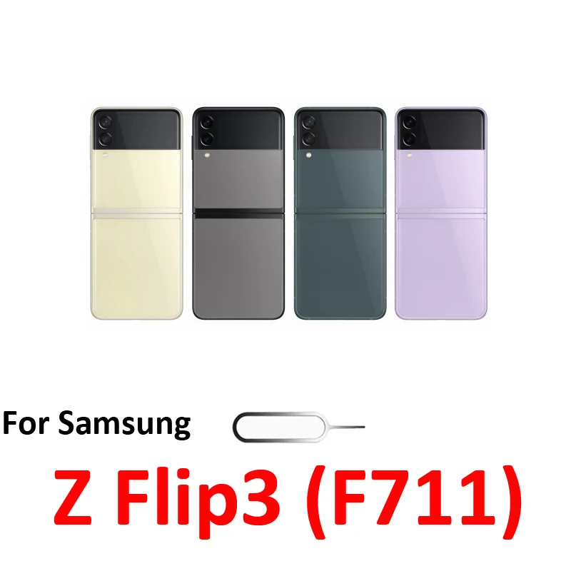 For Samsung Galaxy Z Flip3 Flip 3 F711 F711B Phone New Housing Chip SIM Card Tray Slot Holder Pocket Parts Black Green Purple
